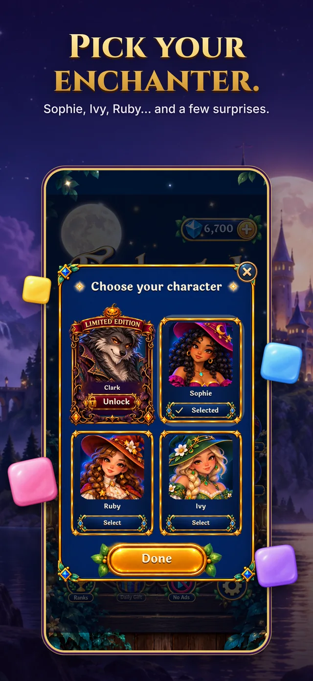 Pick your enchanter screen